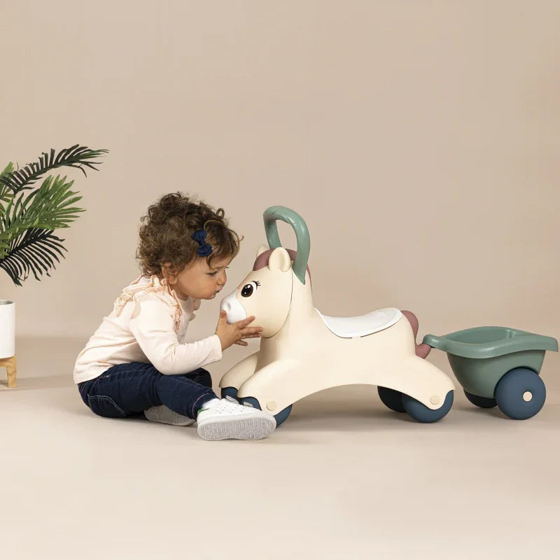 SMOBY Little Pierwszy Jeżdzik Pony Ride-On Kucyk z Przyczepką - zabawki-dla-dziewczynki
