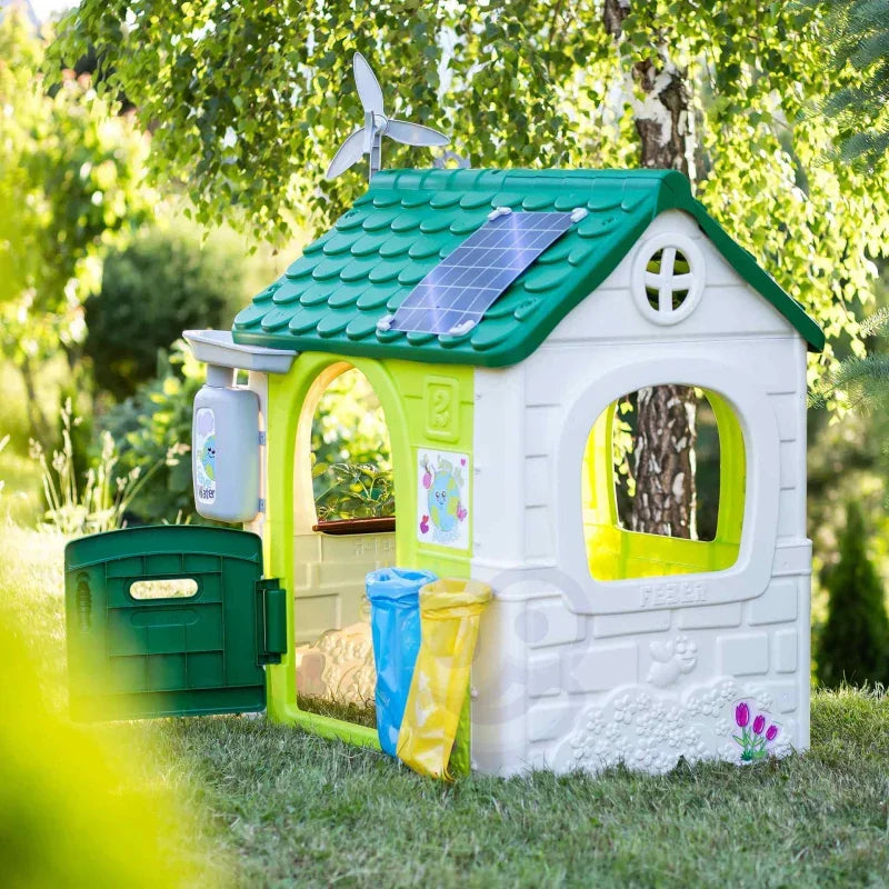 FEBER Domek Domek ogrodowy Eco Karmnik Segregacja Odpadów Imitacja Panelu Słonecznego - zabawki-dla-dziewczynki