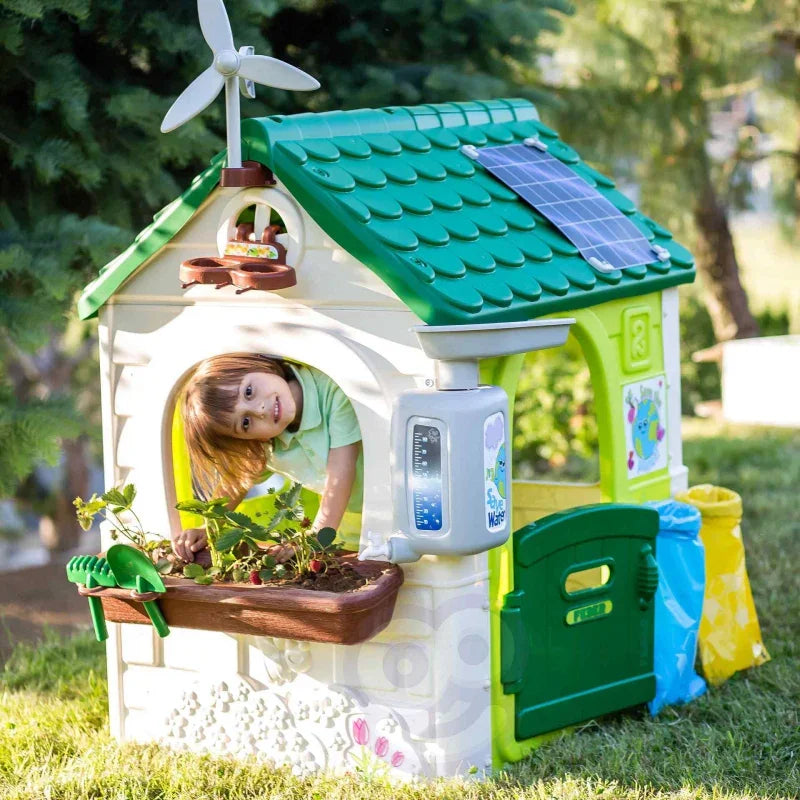 FEBER Domek Domek ogrodowy Eco Karmnik Segregacja Odpadów Imitacja Panelu Słonecznego - zabawki-dla-dziewczynki