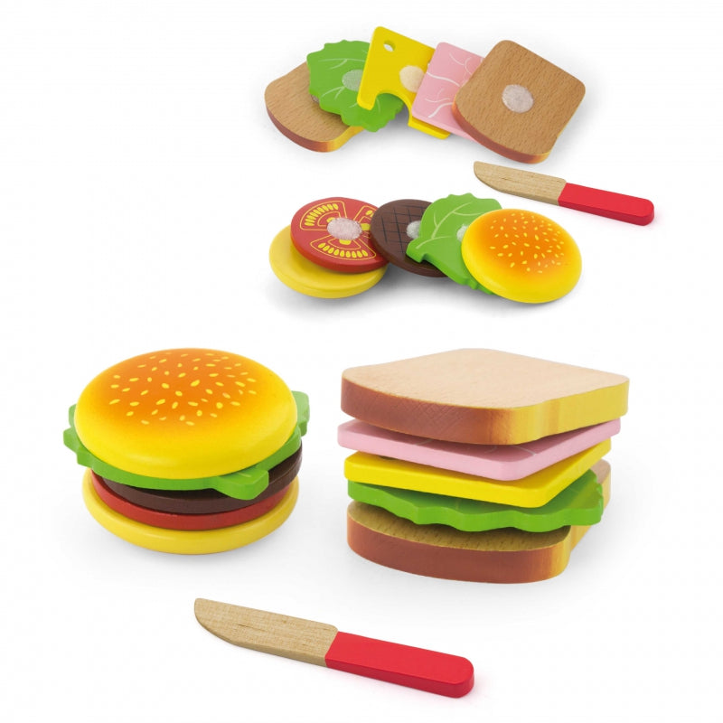 Viga Zestaw Do Krojenia Hamburger i Kanapka - zabawki-dla-dziewczynki