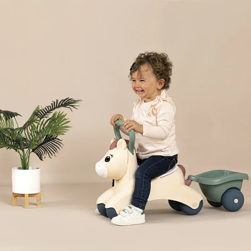 SMOBY Little Pierwszy Jeżdzik Pony Ride-On Kucyk z Przyczepką - zabawki-dla-dziewczynki