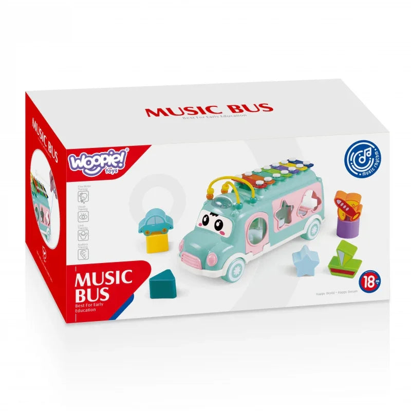WOOPIE BABY Samochodzik Muzyczny Sorter z Cymbałkami Różowy - zabawki-dla-dziewczynki
