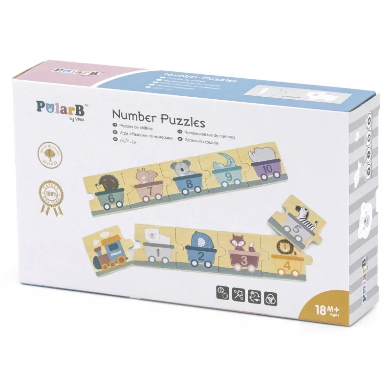 VIGA PolarB Drewniane Puzzle Numeryczne Cyferki Montessori - zabawki-dla-dziewczynki