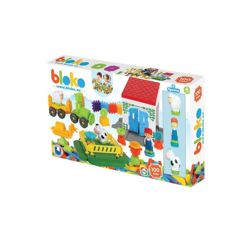 Zabawka edukacyjna MOCHTOYS klocki jeżyki Pin Bricks FARMA - zabawki-dla-dziewczynki