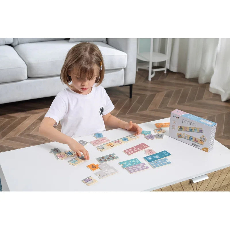 VIGA PolarB Drewniane Puzzle Numeryczne Cyferki Montessori - zabawki-dla-dziewczynki