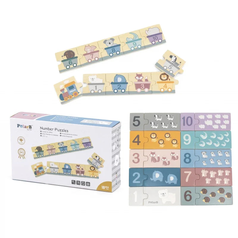 VIGA PolarB Drewniane Puzzle Numeryczne Cyferki Montessori - zabawki-dla-dziewczynki