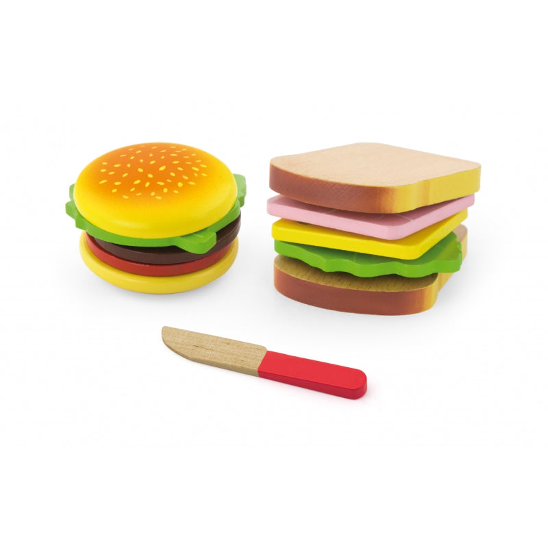 Viga Zestaw Do Krojenia Hamburger i Kanapka - zabawki-dla-dziewczynki