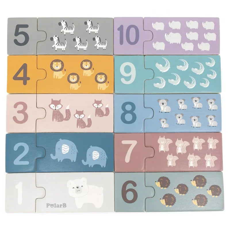VIGA PolarB Drewniane Puzzle Numeryczne Cyferki Montessori - zabawki-dla-dziewczynki