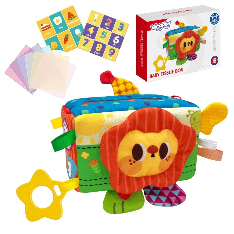 WOOPIE BABY Zabawka Edukacyjna Sensoryczna Pani Metka Pudełeczko Chusteczek - zabawki-dla-dziewczynki