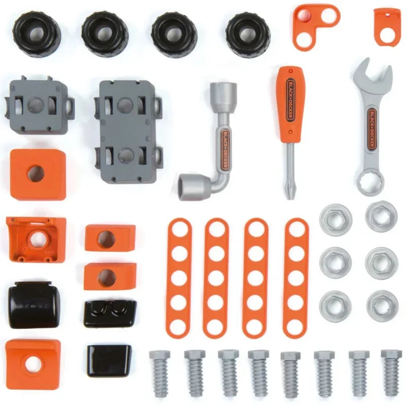 Smoby Black & Decker Walizka z Narzędziami + Samochód w Częściach - zabawki-dla-dziewczynki