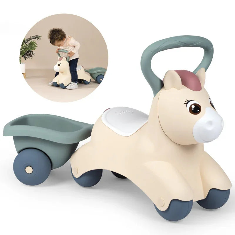 SMOBY Little Pierwszy Jeżdzik Pony Ride-On Kucyk z Przyczepką - zabawki-dla-dziewczynki