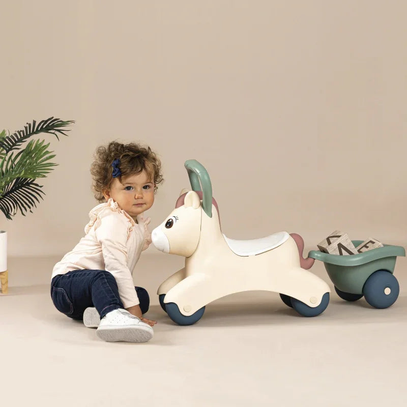 SMOBY Little Pierwszy Jeżdzik Pony Ride-On Kucyk z Przyczepką - zabawki-dla-dziewczynki