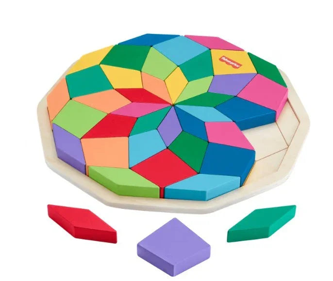 Fisher Price Wood Mandala – drewniana układanka puzzle wspierająca rozwój zdolności manualnych i kreatywność dziecka