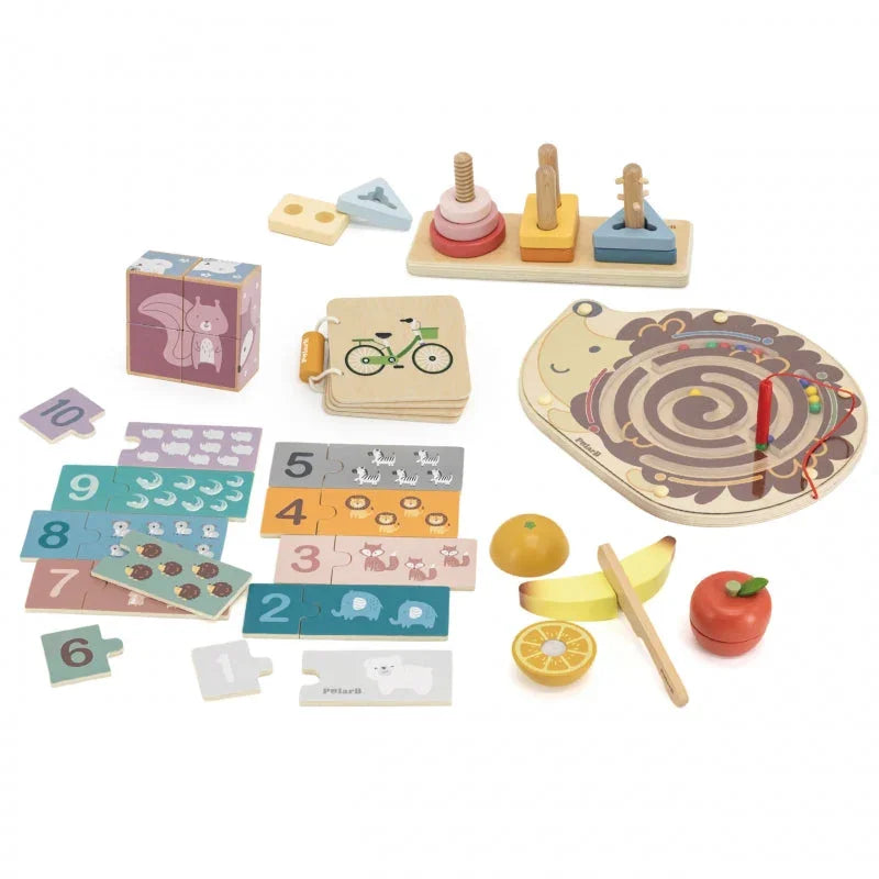 Drewniane zabawki sensoryczne dla dzieci rozwijające zmysły i motorykę