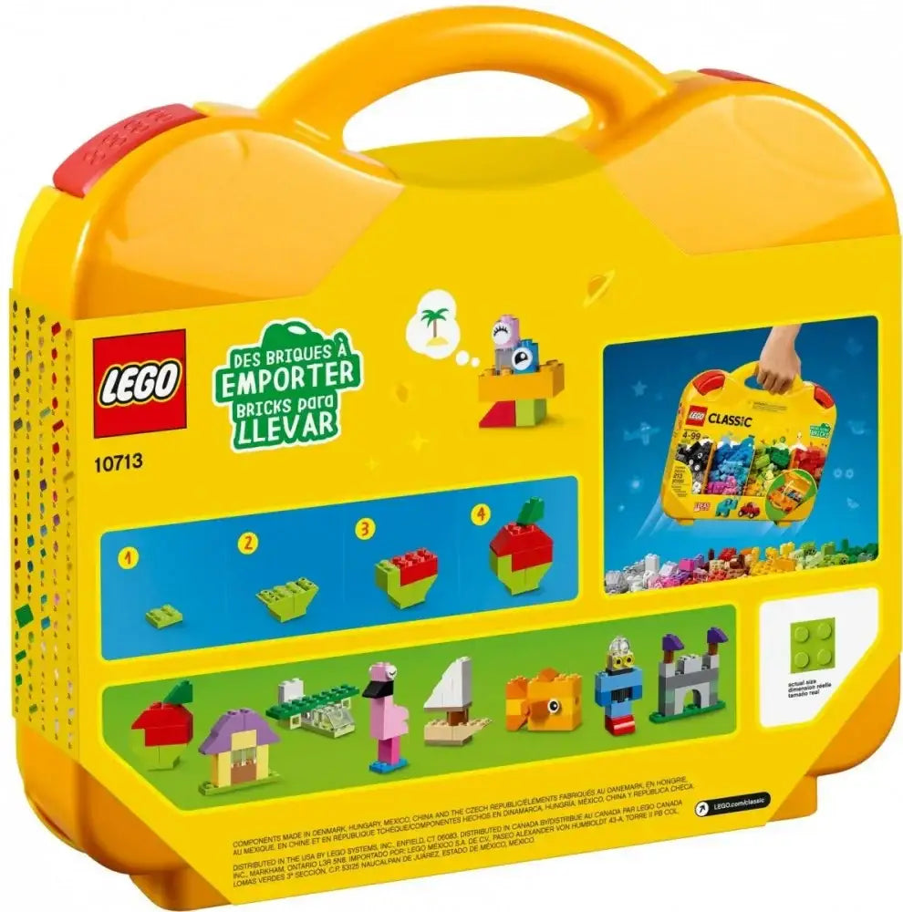 Zestaw LEGO Classic w żółtej walizce, kreatywne klocki dla dzieci, zabawka edukacyjna - zabawki-dla-dziewczynki