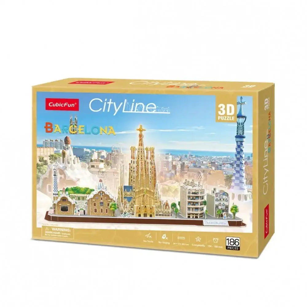 Cubic Fun Puzzle 3D City Line Barcelona trójwymiarowa układanka dla dzieci - zabawki-dla-dziewczynki