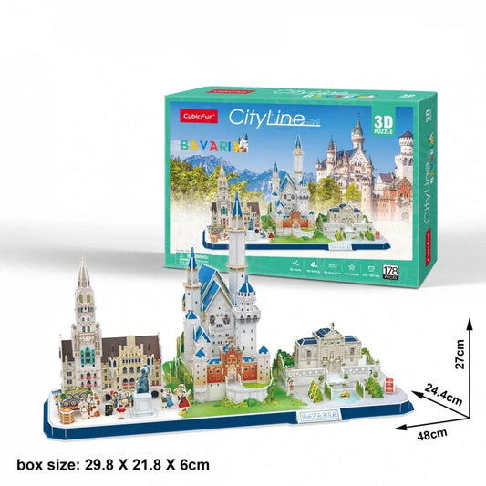 Puzzle 3D City Line Bawaria - zabawki-dla-dziewczynki