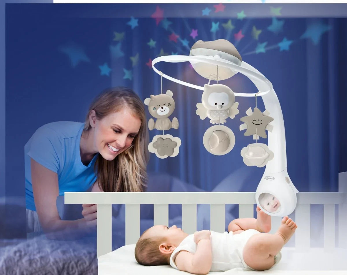 Muzyczna karuzelka 3w1 Infantino beżowa - zabawki-dla-dziewczynki
