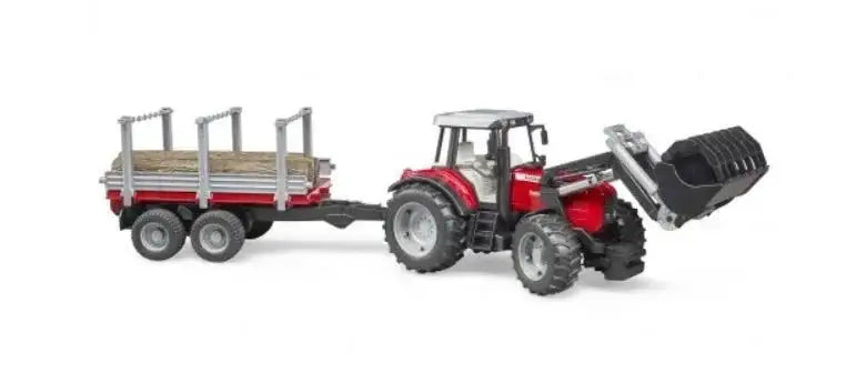 BRUDER Pojazd Traktor Massey Ferguson z przyczepą - zabawki-dla-dziewczynki