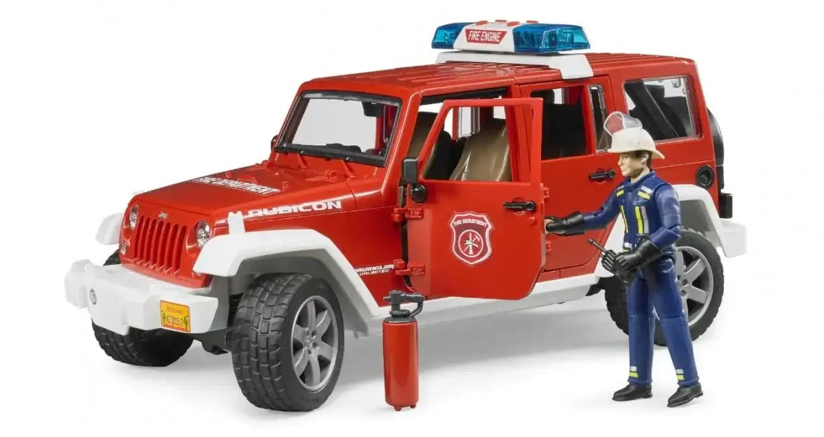zabawka strażacki samochód Jeep Rubicon z figurką strażaka, kreatywna zabawka dla dzieci  - zabawki-dla-dziewczynki