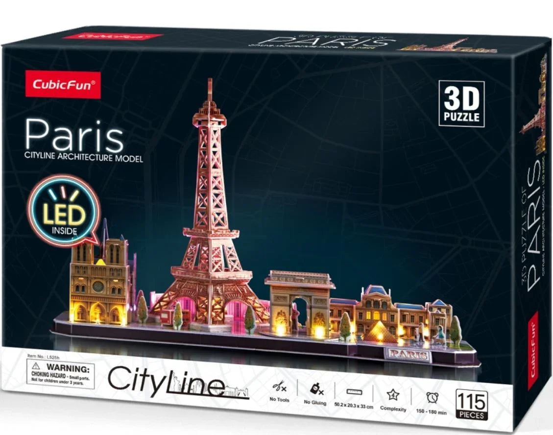 Puzzle 3D LED City Line Paryż - zabawki-dla-dziewczynki