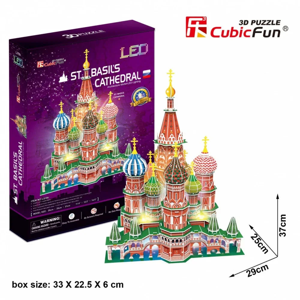 Puzzle 3D LED Katedra Św. Bazylego - zabawki-dla-dziewczynki