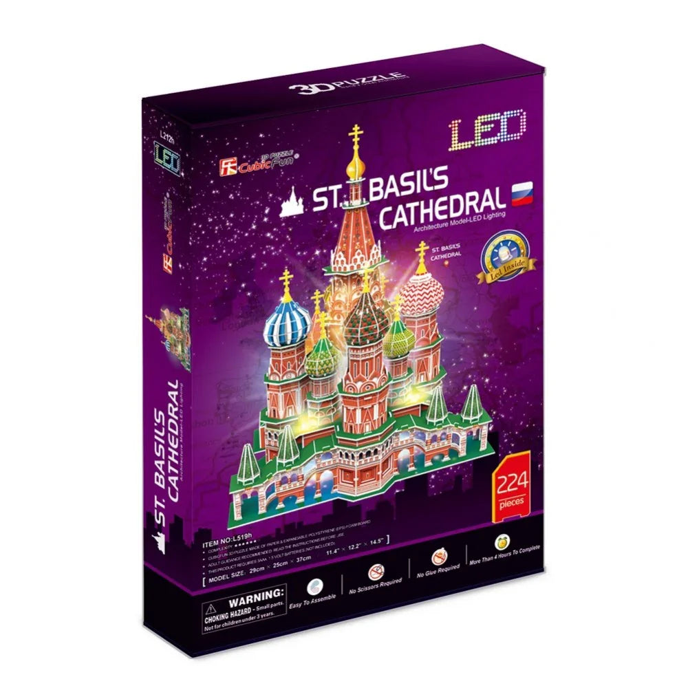Puzzle 3D LED Katedra Św. Bazylego - zabawki-dla-dziewczynki