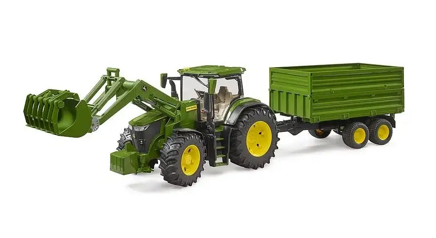 Traktor John Deere 7R 350 z ładowaczem i przyczepą - zabawki-dla-dziewczynki