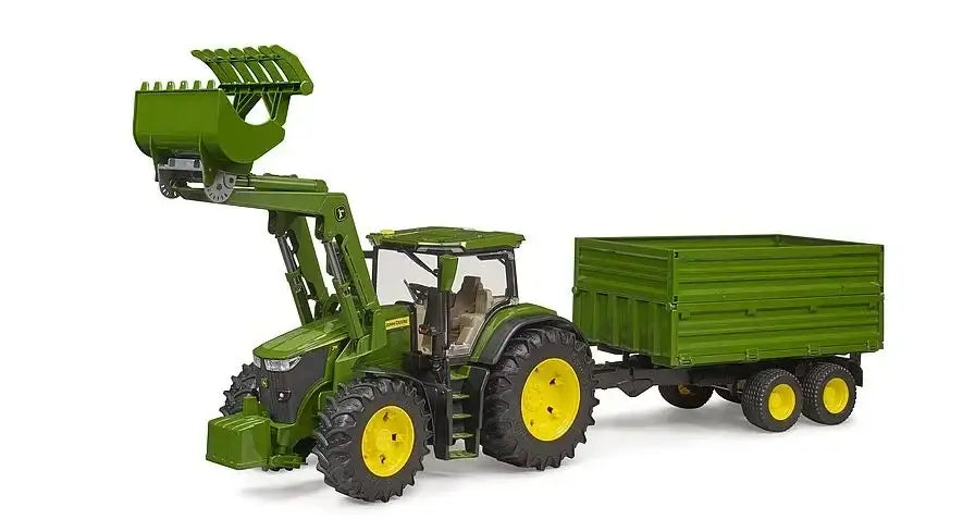 Traktor John Deere 7R 350 z ładowaczem i przyczepą - zabawki-dla-dziewczynki