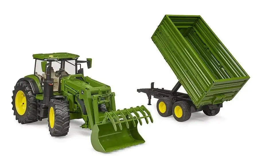 Traktor John Deere 7R 350 z ładowaczem i przyczepą - zabawki-dla-dziewczynki