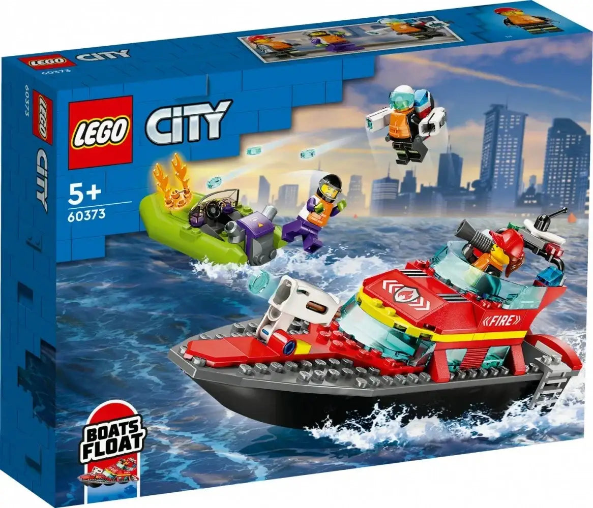 LEGO City 60373 łódź strażacka zestaw klocków - zabawki-dla-dziewczynki