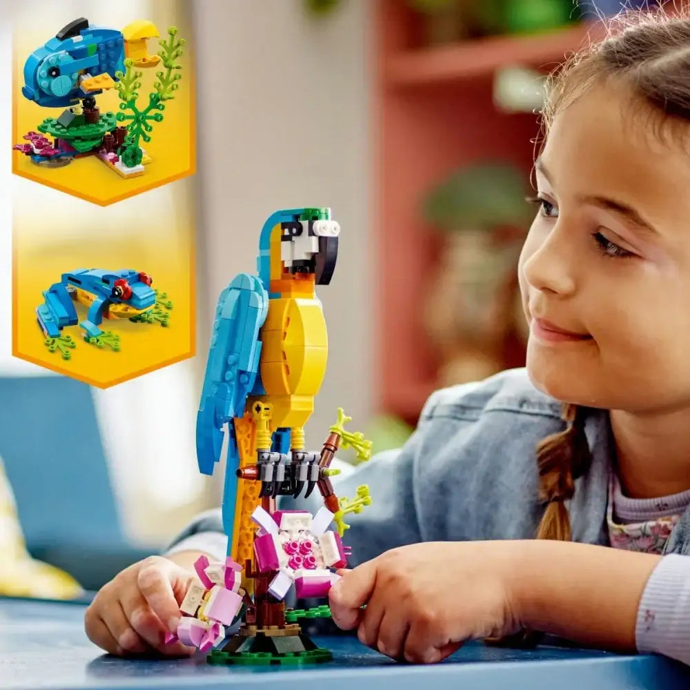 LEGO 31136 Creator kolorowa egzotyczna papuga - zabawki-dla-dziewczynki