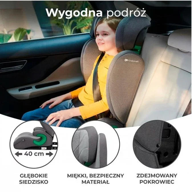 Fotelik samochodowy JUNIOR FIX 2 i-Size 100-150 cm ROCKET GREY - zabawki-dla-dziewczynki