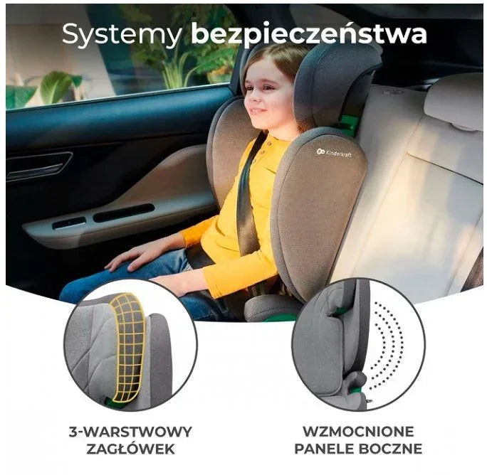 Fotelik samochodowy JUNIOR FIX 2 i-Size 100-150 cm ROCKET GREY - zabawki-dla-dziewczynki