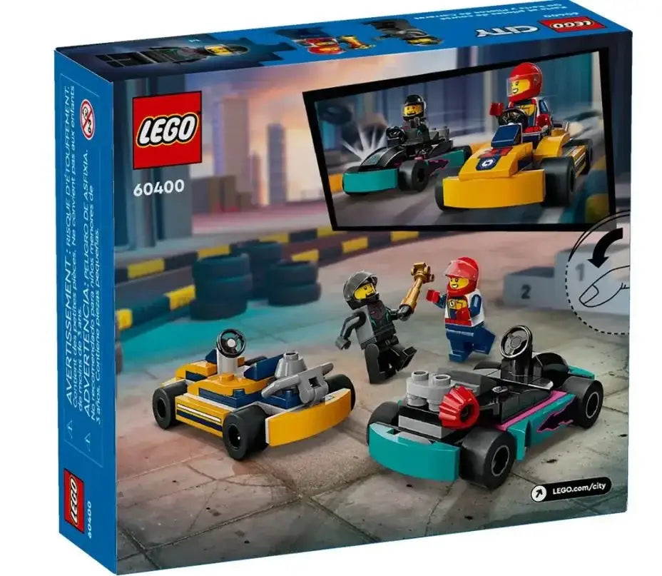 Zestaw LEGO City wyścigowe gokarty dla dzieci, kreatywna zabawka edukacyjna