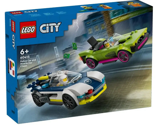 Klocki LEGO City 60415 pościg radiowozu za muscle carem rozwijają wyobraźnię - zabawki-dla-dziewczynki
