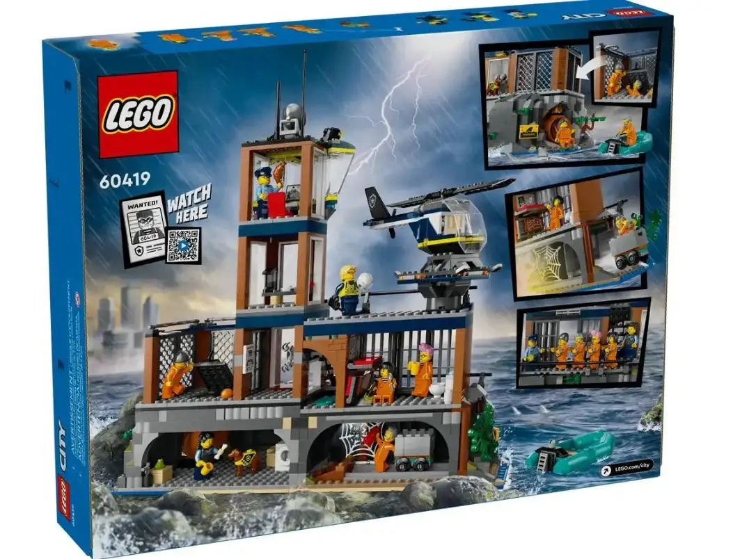 Zestaw LEGO City więzienie na wyspie, klocki edukacyjne dla dzieci, kreatywna zabawa
