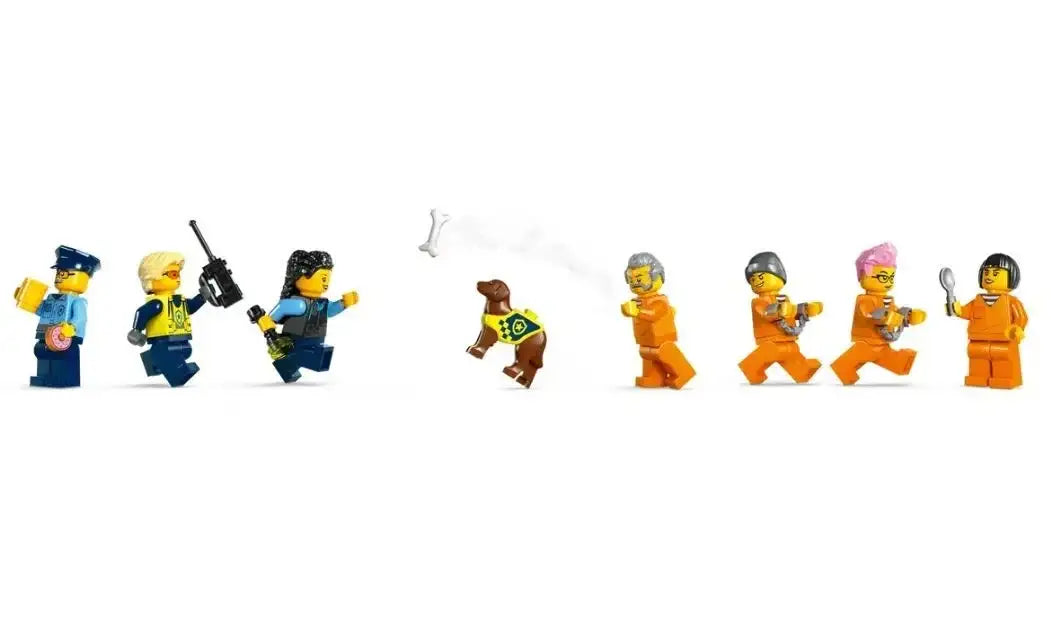 Kreatywne figurki LEGO policjantów, więźniów i psa zabawka dla dziewczynki, zabawki edukacyjne