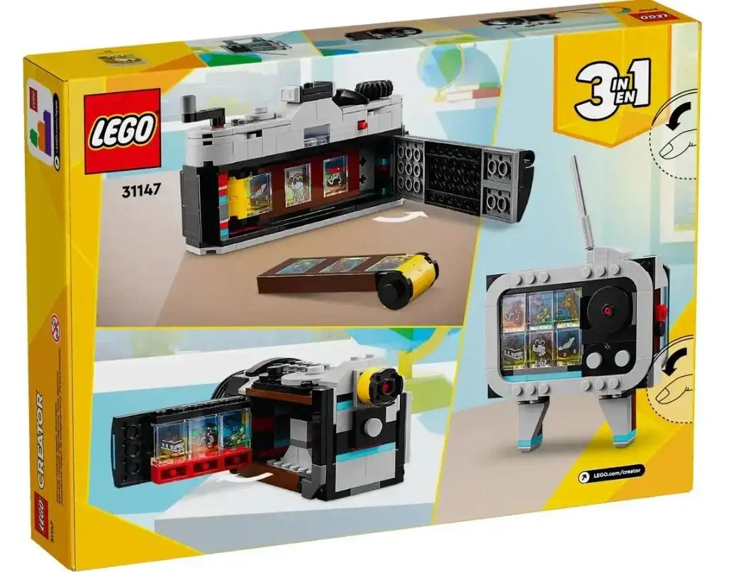 Zestaw LEGO Creator 3w1 aparat retro dla dzieci, kreatywna zabawka, rozwija wyobraźnię  - zabawki-dla-dziewczynki