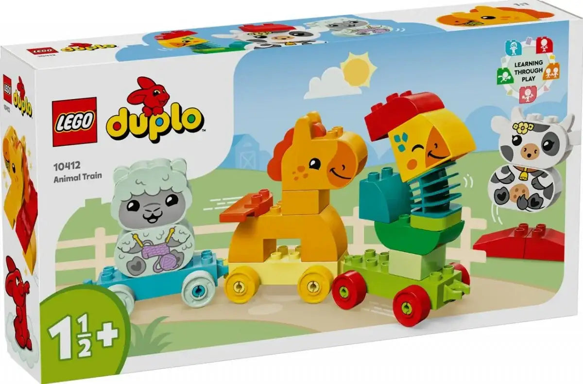 LEGO DUPLO 10412 Mój pierwszy pociąg ze zwierzątkami dla dzieci od 18 miesięcy - zabawki-dla-dziewczynki