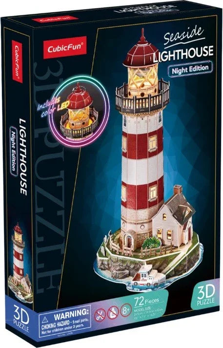 Puzzle 3D 72 elementy Latarnia wersja nocna - zabawki-dla-dziewczynki