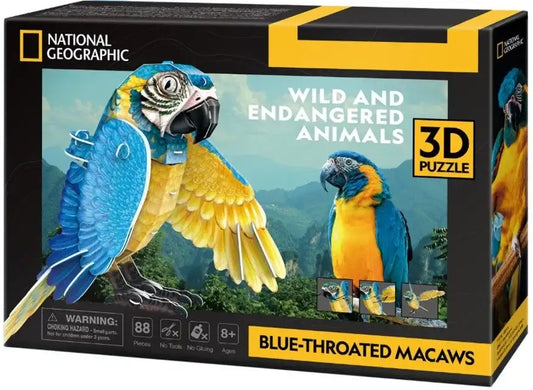Puzzle 3D 88 elementów Ara szafirowa - zabawki-dla-dziewczynki