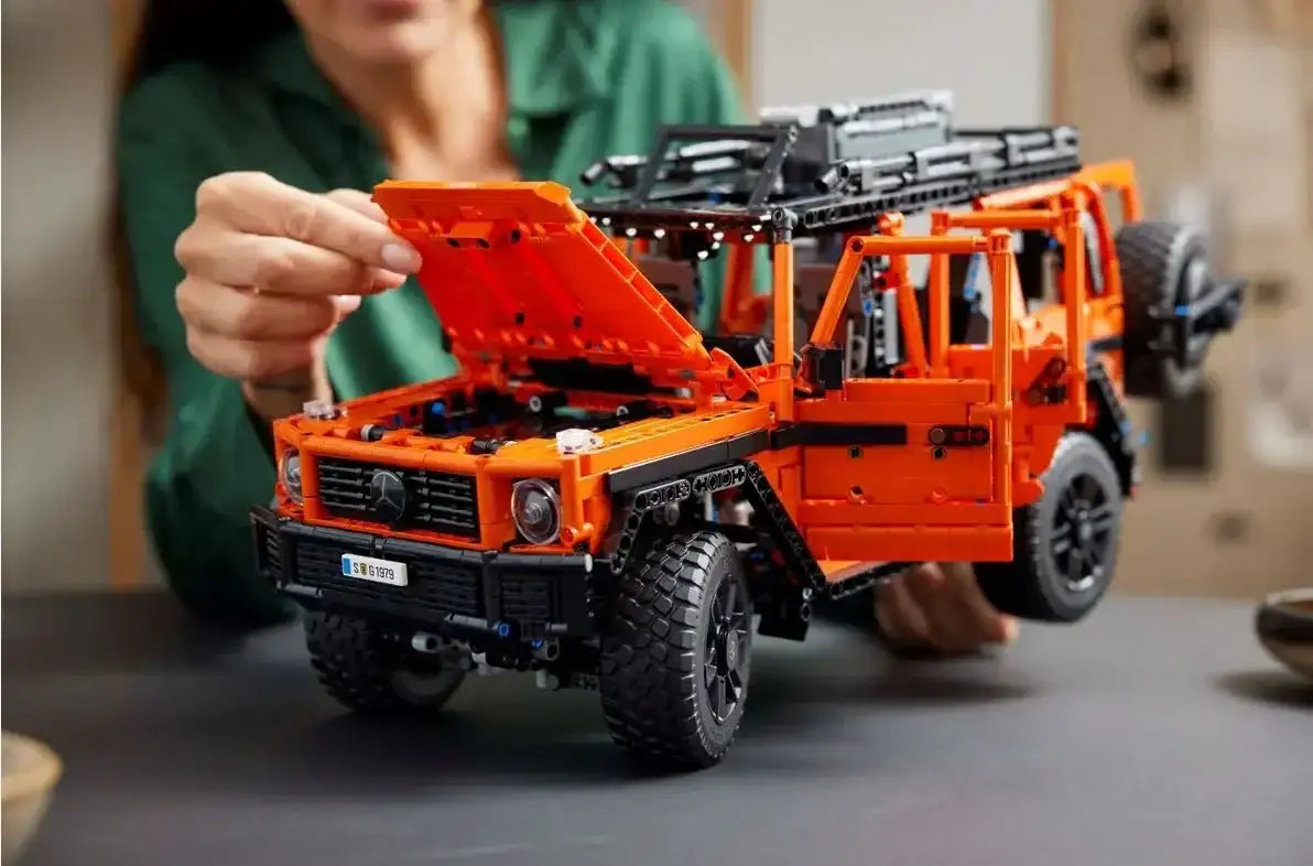 Zabawka samochód terenowy z klocków LEGO, pomarańczowy model, rozwija wyobraźnię dziecka - zabawki-dla-dziewczynki