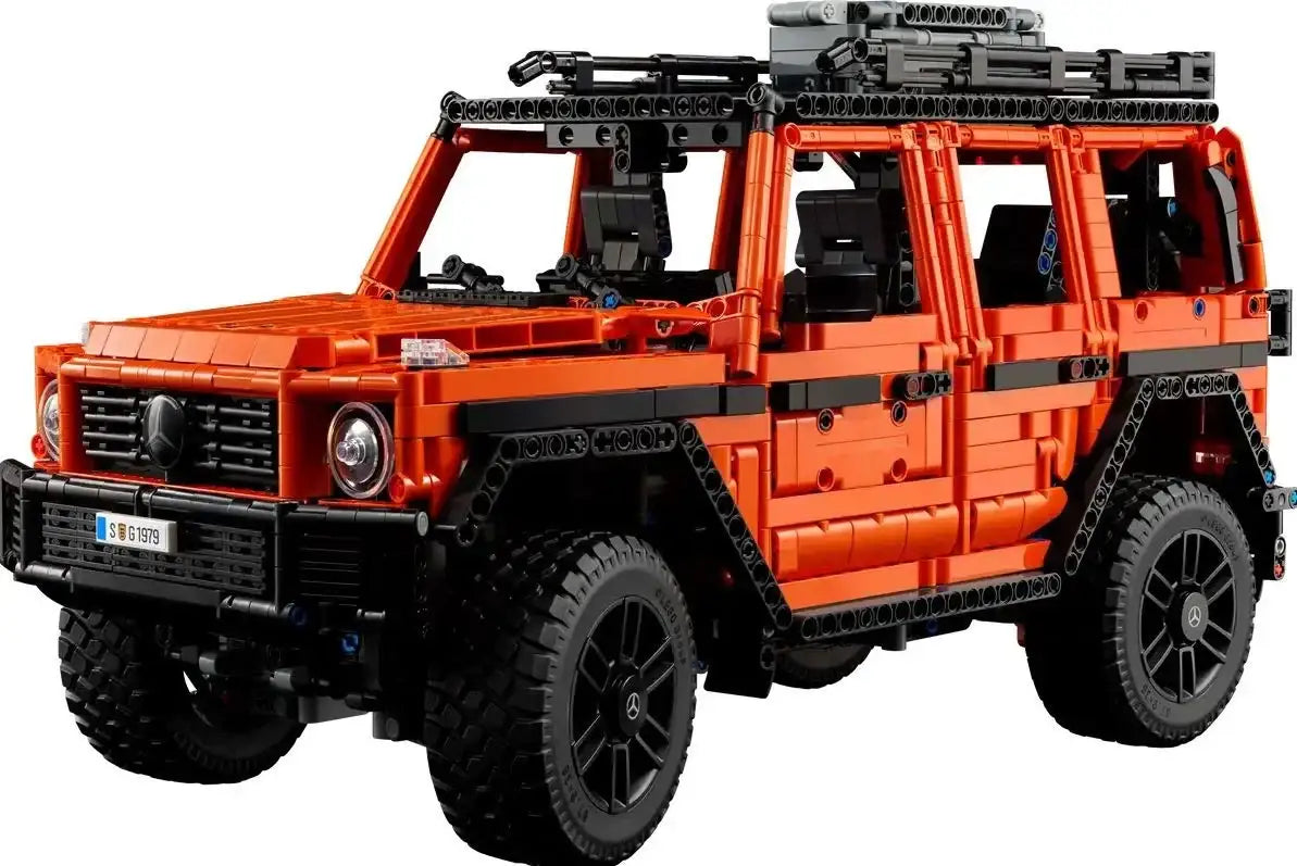 Pomarańczowy samochód terenowy z klocków Lego, zabawka dla dzieci, kreatywne zabawki - zabawki-dla-dziewczynki