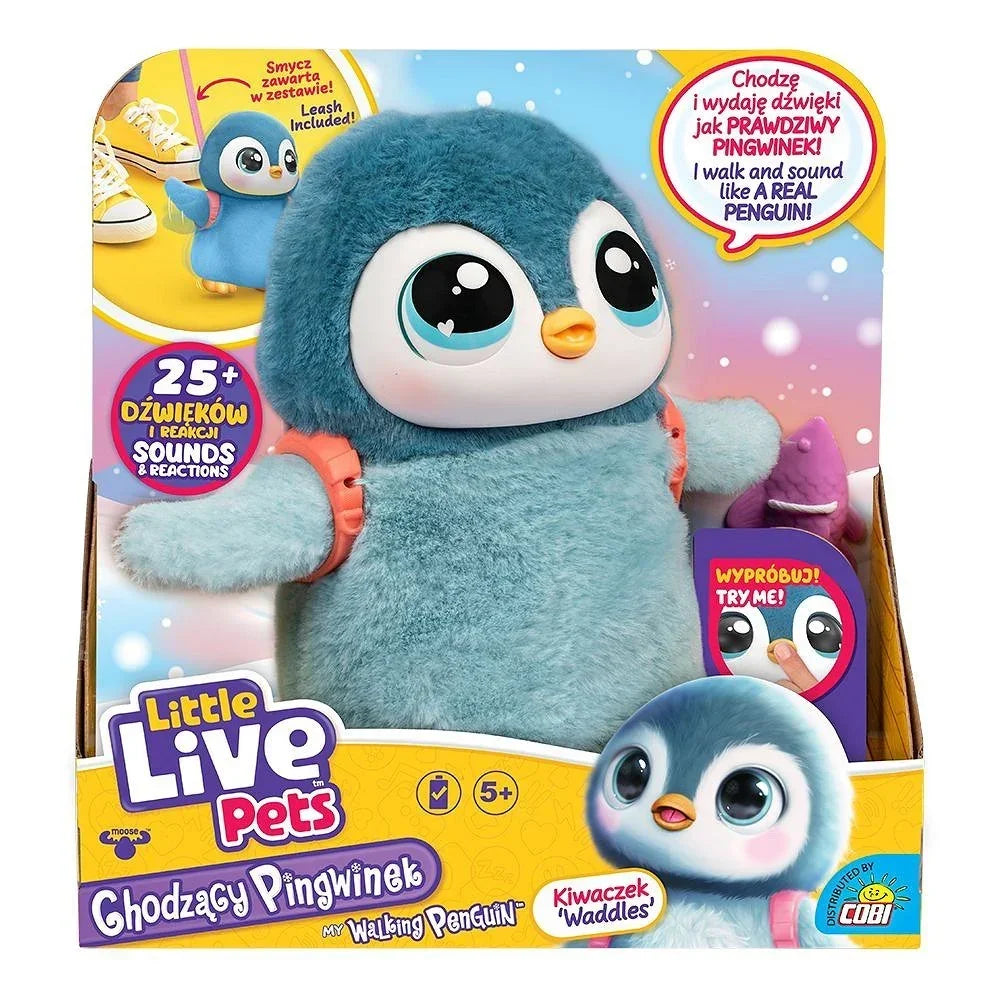 Interaktywna zabawka Cobi Little Live Pets Chodzący pingwinek rozwijająca wyobraźnię - zabawki-dla-dziewczynki