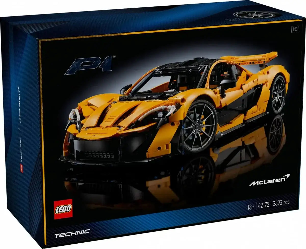 Zestaw klocków LEGO Technic McLaren P1, żółty sportowy samochód na pudełku, zabawki kreatywne
