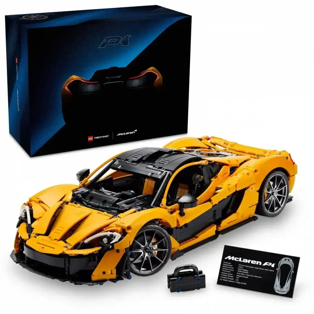 Zestaw klocków LEGO Technic McLaren P1, żółty model auta sportowego, zabawka kreatywna dla dzieci