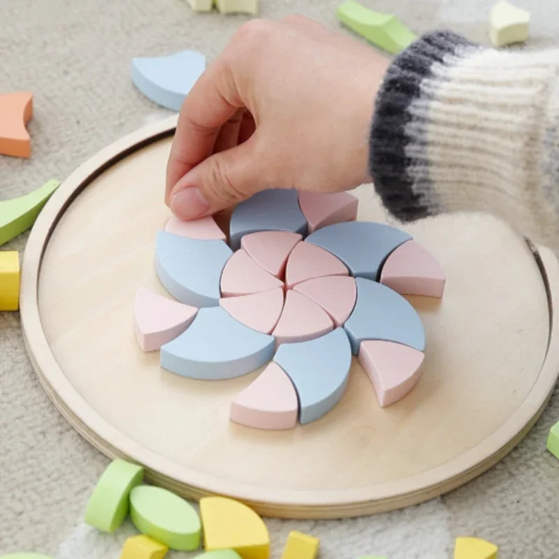 CLASSIC WORLD Pastelowa Mandala Układanka Montessori Mozaika Kwiaty - zabawki-dla-dziewczynki
