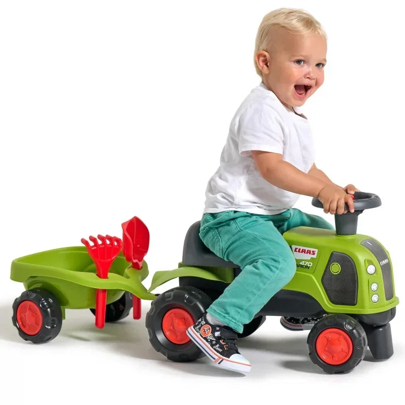 Jeździk FALK Claas 470 Arion zielony z przyczepką i kompletem do piasku - zabawki-dla-dziewczynki