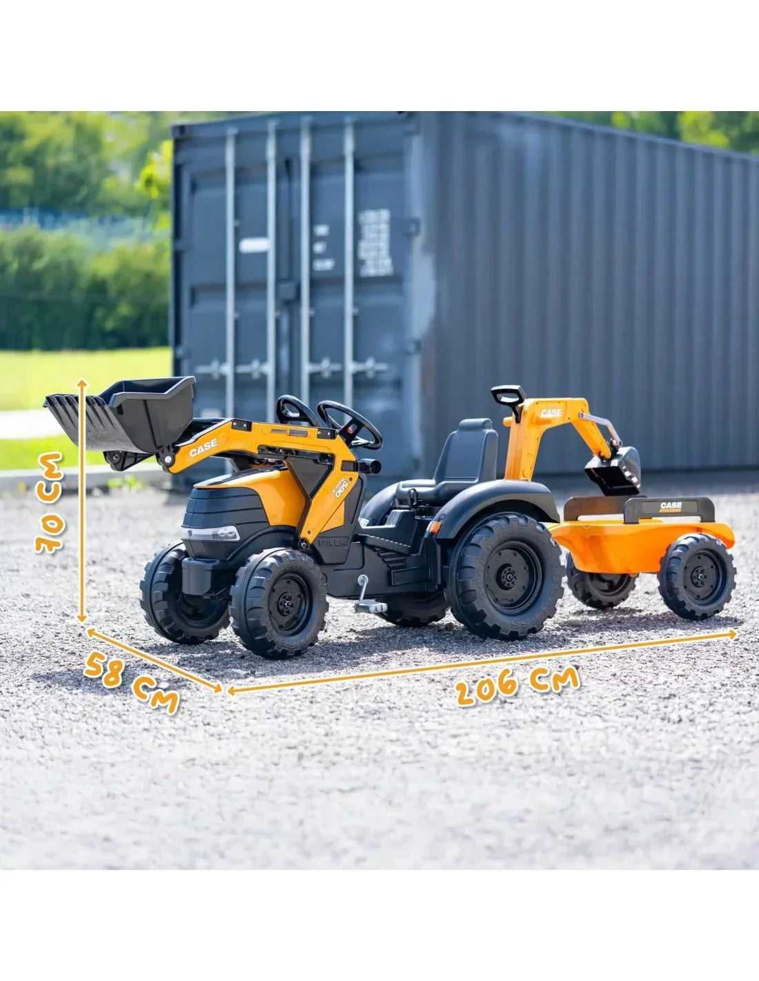 Traktor Falk Case CE z napędem łańcuchowym do ogrodu - zabawki-dla-dziewczynki